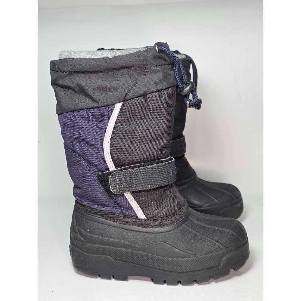 LL‎ Bean Northwoods Kids Winter Snow Boots Size 12 Navy Blue Black Boys Shoes